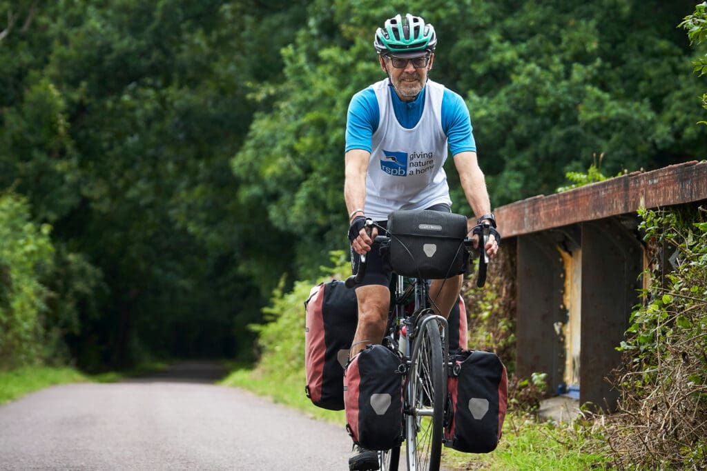 Cyclist on cycle path