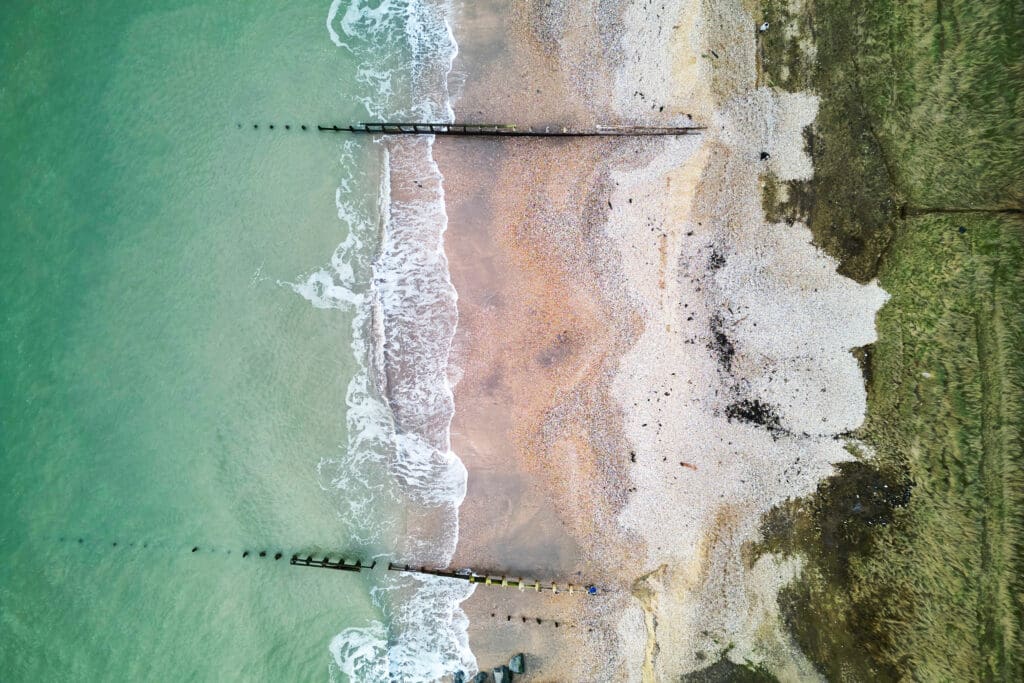 Aerial shot of Medmerry