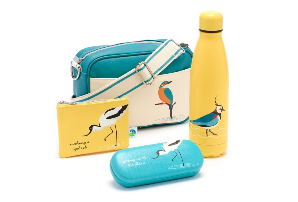 Bright colourful accessories with bird designs