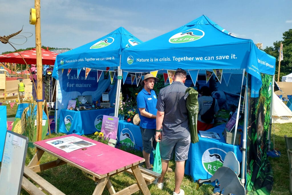 The RSPB stand at Glastonbury festival