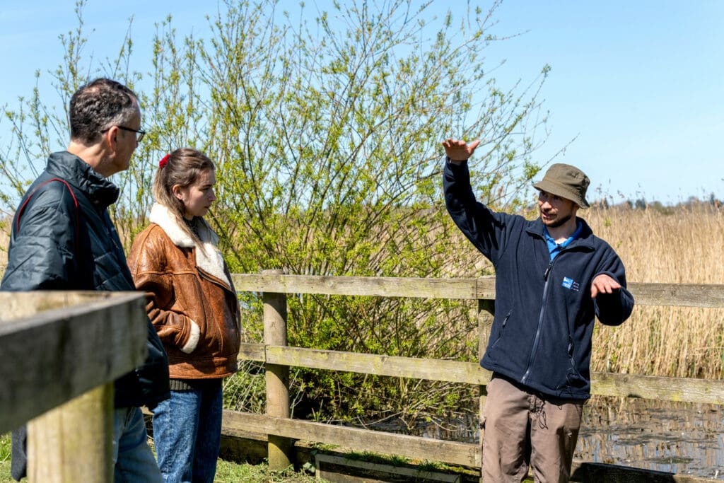 Staff at RSPB Strumpshaw Fen advising on the Radio 4 series