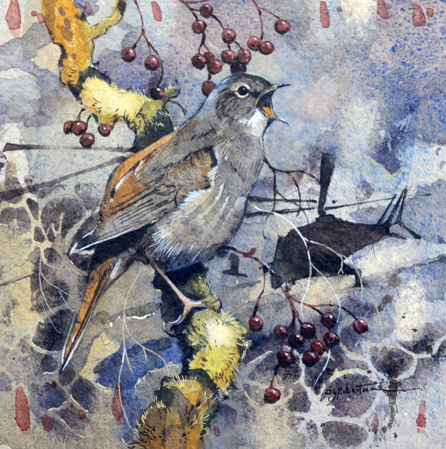 Derek Robertson’s RSPB Award-winning painting, In the Darkest Place the Nightingale Sings