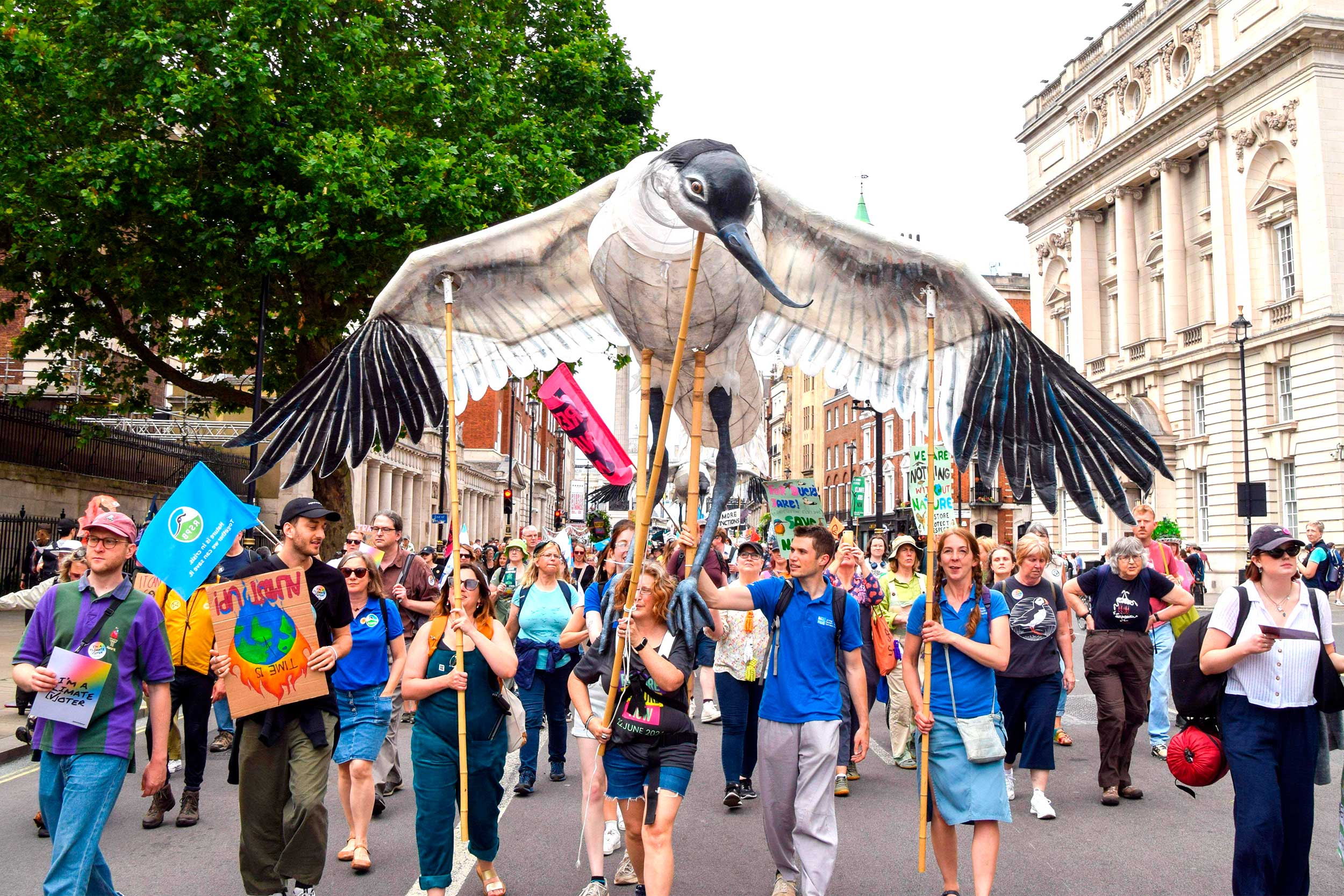 People taking part in the Restore Nature Now march in London