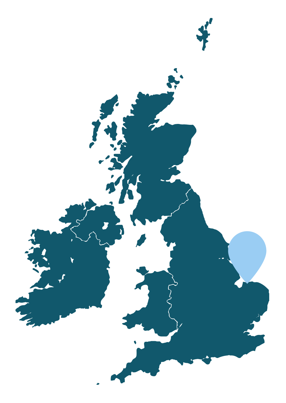 Location of Titchwell Marsh in the East of Engalnd