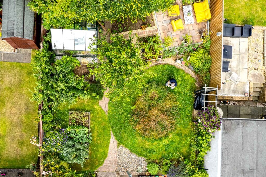 James' garden is a patchwork of areas