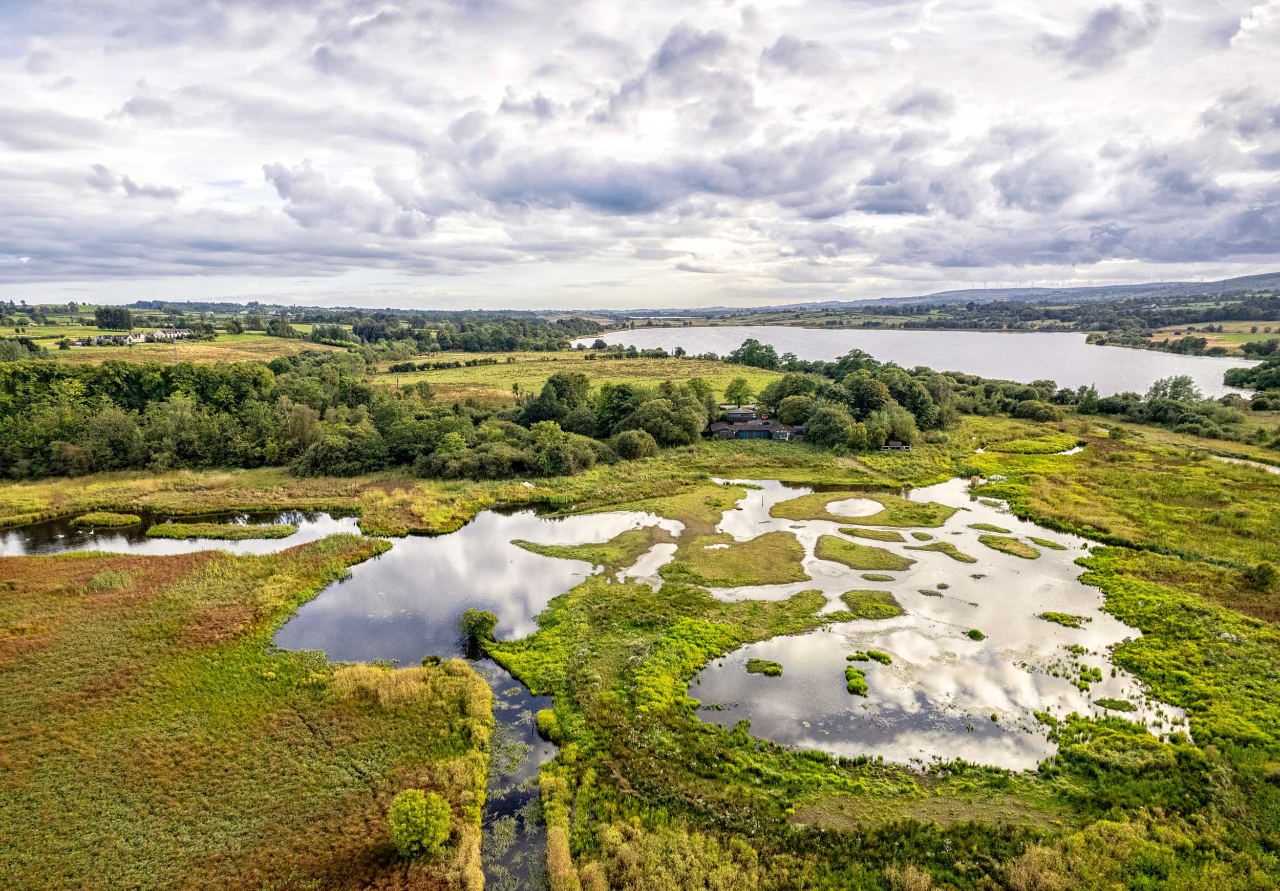 An aerial view of RSPB Lochwinnoch