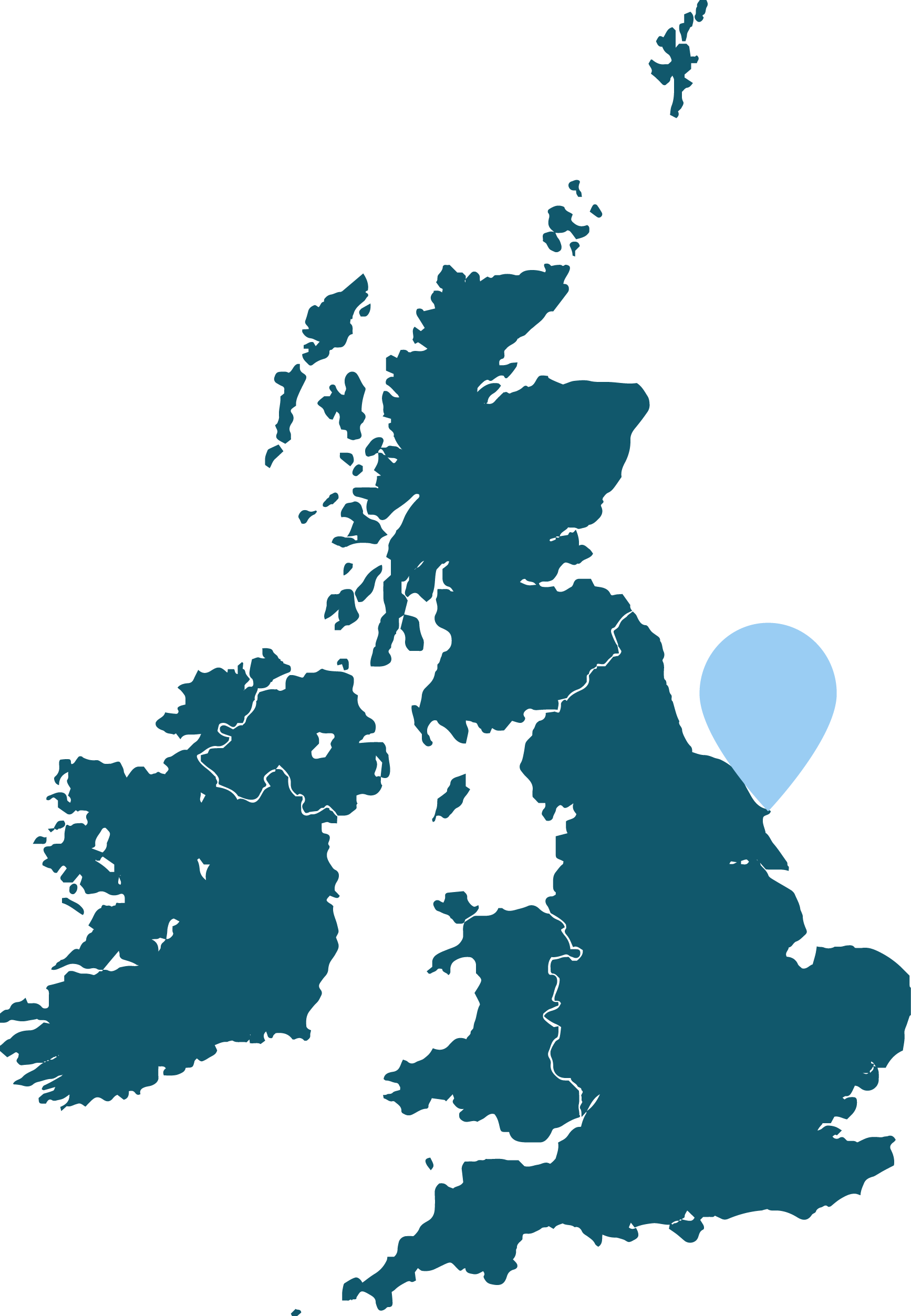 UK Map showing position of Bempton Cliffs.
