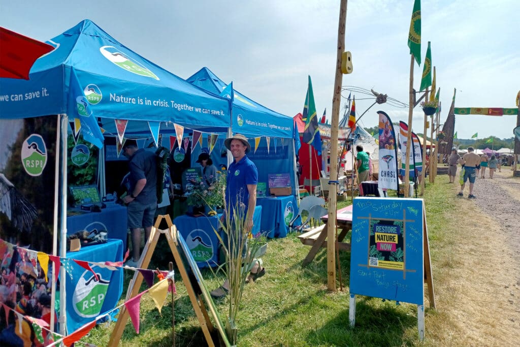 The RSPB stand at Glastonbury festival