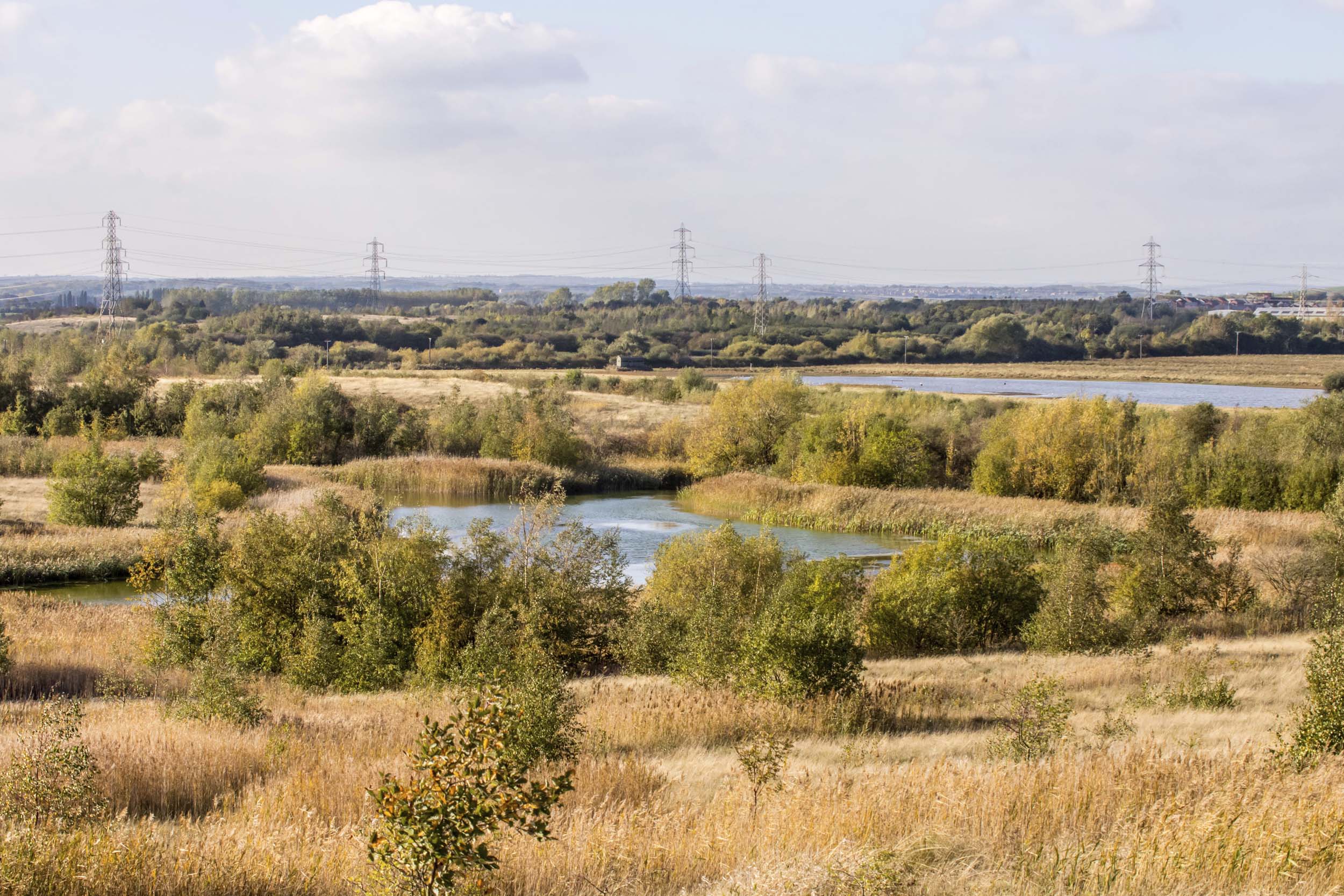 An aerial shot of RSPB Fairburn Ings