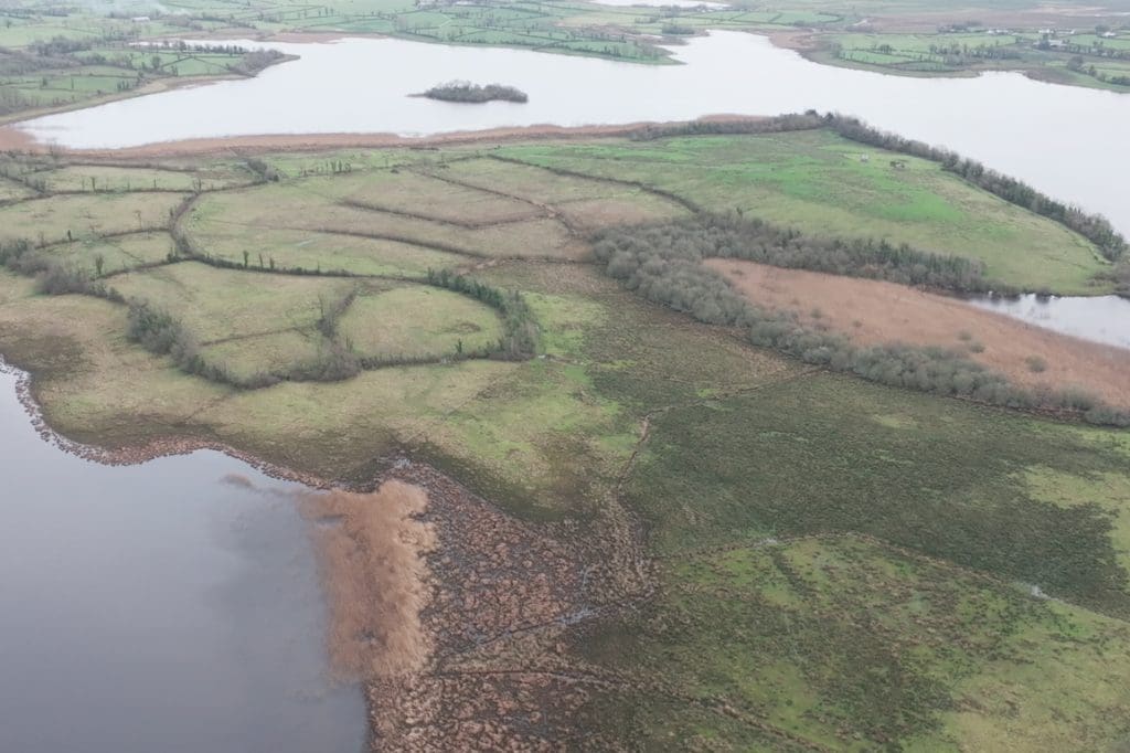 Inishcreenry-Drone-Shot---Josh An ariel shot of land surrounded by water